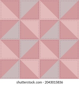 Soft pink patchwork for girls with stitching threads, children's design