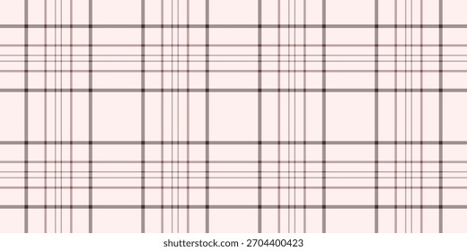 Soft pink plaid pattern with brown lines. Classic design ideal for backgrounds, textiles, or design projects. Versatile, subtle, and timeless.