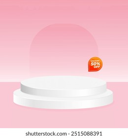 Soft Pink Podium Product Background Soft Pastel Light Pink Gradient Color