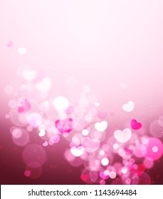 Soft Pink Romance Background For Greeting Card Valentine Day, vector
