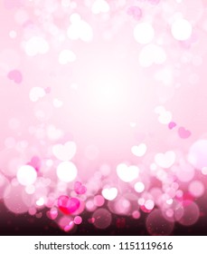 Soft Pink Romance Background For Greeting Card Valentine Day, vector