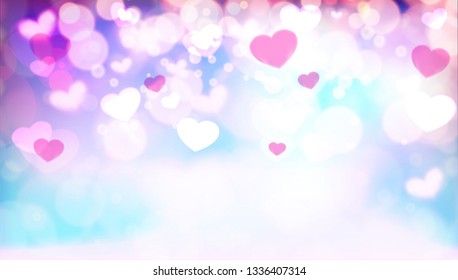 Soft Pink Romance Background For Greeting Card Valentine Day, vector