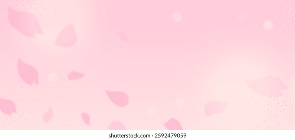 Soft Pink Sakura Petal Background for Romantic and Elegant Spring Designs, Soft pastel pink background with falling petals