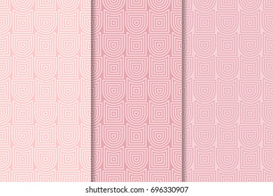 Soft pink seamless pattern. Geometric backgrounds. Collection