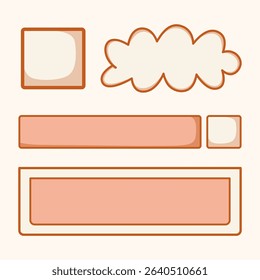 soft pink set of folder label include blank cloud pop up vector decoration planner, bullet journal, and schedule