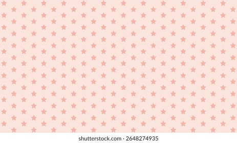 Soft pink star pattern on beige background, seamless vector for baby shower, nursery decor, wrapping paper, kids textile, cute pastel design.