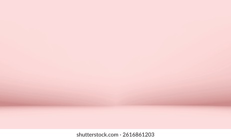 Soft pink studio background or backdrop Empty room wall, floor surface backdrop for presentation, spot light and shadow. Vector banner for product showcase presentation, template of photography space