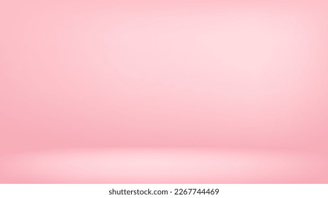 Suave fondo de estudio rosa con iluminación directa  Habitación vacía con paredes y suelos monocromáticos  luz de spot y sombra  Pancarta vectorial para presentación de productos  plantilla realista de espacio fotográfico 