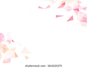 Ilustración de vectores de fondo polígono de bajo contenido de triángulos rosados suaves