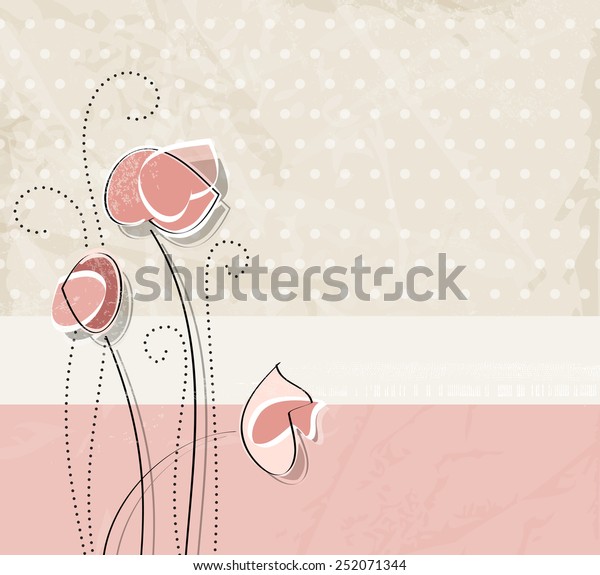 Soft Pink Vintage Flower Background Stock Vector (Royalty Free) 252071344
