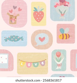 Soft Pink Vintage Vector Pattern for Valentine's Day and Anniversary