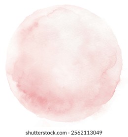 Soft pink watercolor circle with gentle textures, perfect for minimalistic and serene artistic designs.