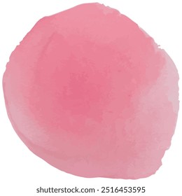 Soft pink watercolor circle illustration, isolated on transparent background. Perfect for creative design projects, backgrounds, and abstract compositions with a gentle artistic touch