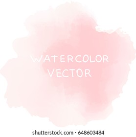 Soft Pink Watercolor, Vector.