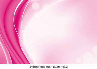 Soft Pink Wave Background Template Vector, Magenta Background with Smooth Wave and Empty Space Design