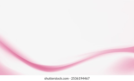 Uma onda rosa suave se curva suavemente sobre um fundo branco, criando um design abstrato e minimalista.