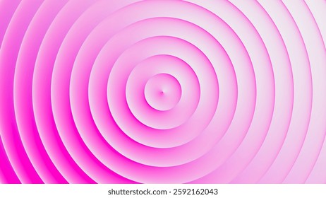 Soft pink waves radiate with warmth and harmony. Delicate charm pink gradient flow in concentric circles creating calming and elegant visual for spa, wellness, relaxation themes. Vector illustration