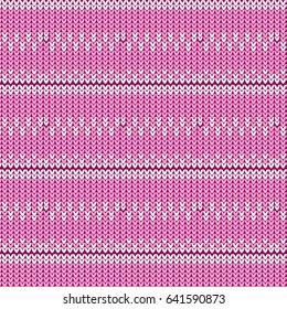 soft pink and white chevron row knitted pattern background vector illustration image