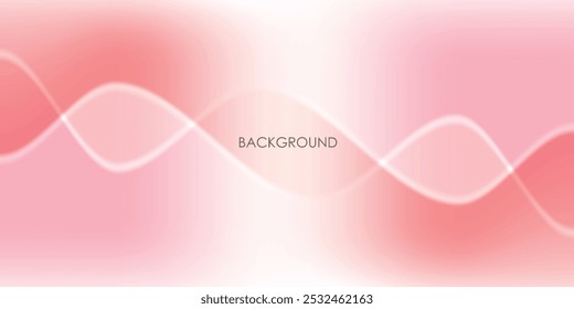 Soft pink and white liquid gradient background vector illustration. Simple wave blurred gradient texture wallpaper. Blurred spring gradient background.