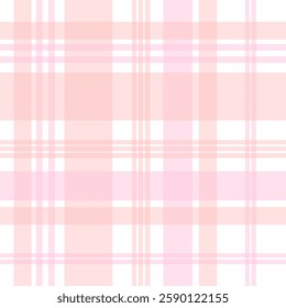 Soft pink and white tartan pattern with a delicate, feminine touch. Ideal for fashion, stationery, fabric design, and baby-themed projects. A charming, seamless pattern for versatile designs.