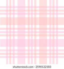 Soft pink and white tartan pattern with a delicate, feminine touch. Ideal for fashion, stationery, fabric design, and baby-themed projects. A charming, seamless pattern for versatile designs.