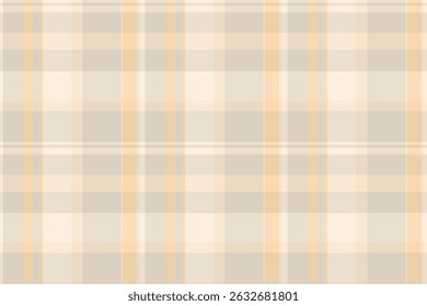 Soft, plaid pattern with neutral earth tones. Beige, cream, and brown stripes create a classic, versatile backdrop for design, textiles, or crafts.