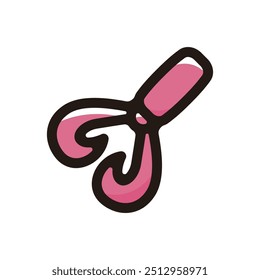 Soft plastic lure outline icon for graphic design, apps and websites