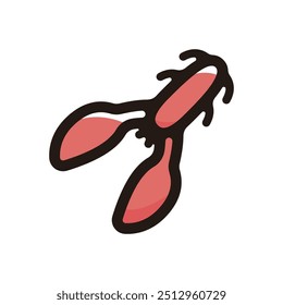 Soft plastic lure outline icon for graphic design, apps and websites