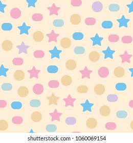 
Soft and pleasant seamless background with simple geometric shapes, child design