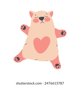 Soft plush pet. Anti-stress cuddly oversized pillow toy.  Vector illustration