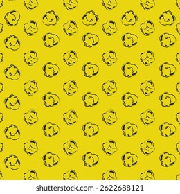 Soft popcorn flakes pattern. Yellow popcorn background pattern. Illustrations vector