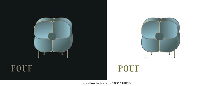 Soft pouf Icon for web and poster. Modern style.