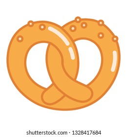 Soft pretzel , delicious traditional German bread isolated on white.