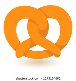 Soft pretzel icon. Flat illustration of soft pretzel vector icon for web design