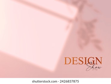 Soft product dispaly mock up with light from the window and leaf shadow. Multiply shadow effect
