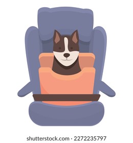 Soft puppy seat icon cartoon vector. Dog travel. Pet vehicle
