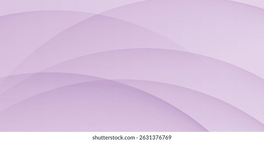 Soft purple abstract background with smooth curved lines and transparent overlapping arcs, creating a calm and modern design.