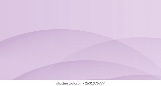 Soft purple abstract background with smooth curved lines and transparent overlapping arcs. Modern trendy design
