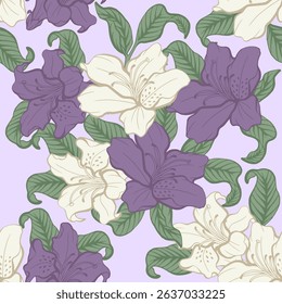Soft purple Azalea flower pattern.