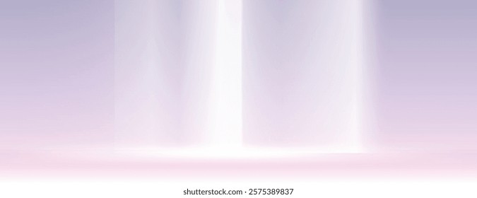 Soft purple background with a gradient effect. The background features a smooth texture with purple and white light beams. Gradient aesthetic background vector. Purple background.