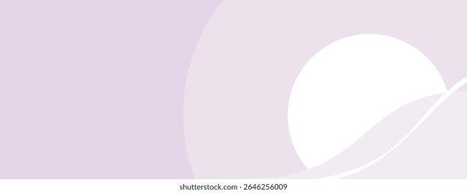 Fundo roxo suave com um estilo minimalista. O fundo apresenta um gradiente roxo suave e um círculo branco, criando uma textura serena. Vetor de fundo estético. Fundo roxo.