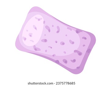 Soft purple bath sponge hygiene washing tool vector illustration isolated on white background