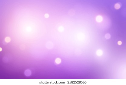 Soft Purple Bokeh Background with Glowing Light Orbs. Dreamy and Elegant Abstract Blur Effect, Background decoration