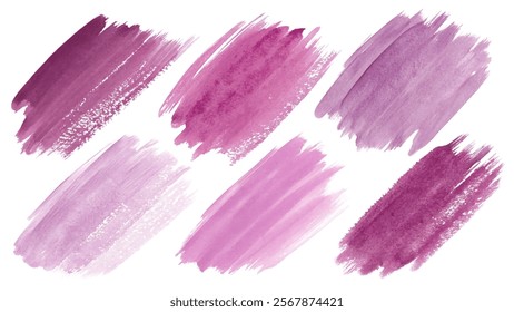 Soft purple brush strokes, artistic watercolor textures, vibrant color palette, abstract design elements, creative background use.