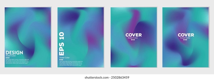 Diseño de cubierta de fondo abstracto verde oscuro de combinación púrpura suave. Establece el gradiente del póster desnudo. Luz Abstractas, en EPS 10