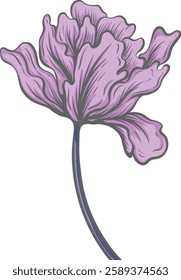 Soft Purple Floral Artwork with Delicate Petals