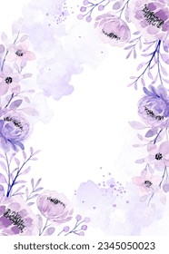 Soft purple floral watercolor for wedding, birthday, card, background, invitation, wallpaper, sticker, decoration etc.