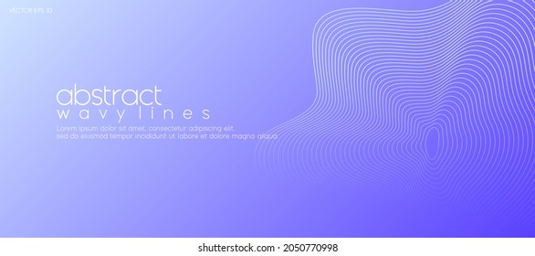 Soft purple flowing background with wavy lines for business, technology and banner design template.