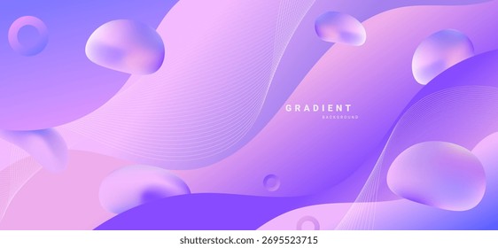 Soft purple gradient abstract background with 3D fluid shapes and smooth wave lines.