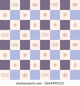 soft purple pattern and cute icon for background and decoration